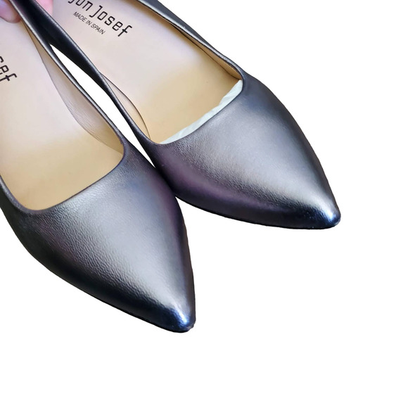Jon Josef Phyllis Cosmos Cromo Pewter Metallic Leather Pumps Heels NIB Size 6M - Picture 6 of 8